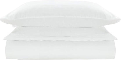 Mellanni Duvet Cover Set - 3 PC Iconic Collection Bedding Set - Hotel Luxury, Extra Soft & Cooling - Microfiber - Button Closure and Corner Ties (Twin, White)