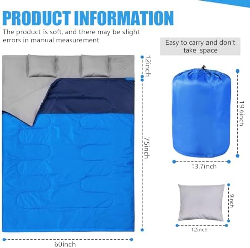 Camping Sleeping Bags for Adults Kids Waterproof Lightweight Sleeping Bag for Cold Weather or Warm Backpacking Hiking Mountaineering Indoor Outdoor Use