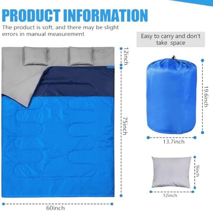 Camping Sleeping Bags for Adults Kids Waterproof Lightweight Sleeping Bag for Cold Weather or Warm Backpacking Hiking Mountaineering Indoor Outdoor Use