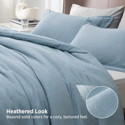 Bedsure Storm Blue Twin Comforter Set, College Dorm Room Essentials 2 Pcs