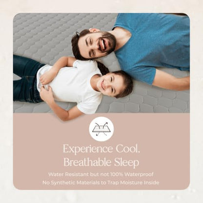 Whisper Organics 100% Cotton Organic Quilted Mattress Pad Protector