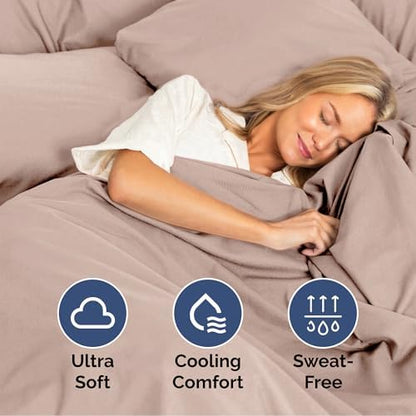 Cal King Size 4 Piece Sheet Set - Ultra Soft & Cooling Sheets - Dusty Pink