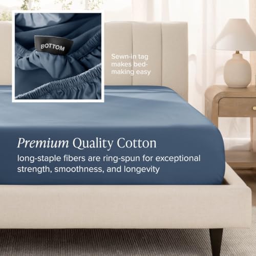 Bare Home 100% Organic Cotton Sateen Sheet Set (Cal King, Bering Sea)