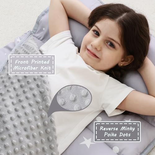 Lasoftan Toddler Nap Mat with Pillow and Blanket, Extra Large Rolled Napping Mats,Slumber Bags for Boys Girls,Kids Sleeping Bag for Daycare, Preschool Travel Camping