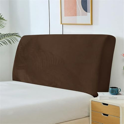 Stretch Headboard Slipcover, Elastic Bed Protector for Bedroom Decor, Full Coverage, Dark Coffee (47"x27" / 120x70 cm Size)