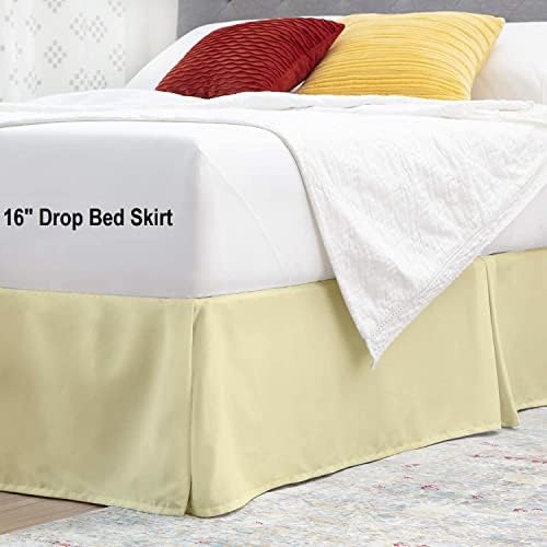 Super Soft 800-TC Split Corners Twin Size Bed Skirt - 39x75+16-Inch Tailored Drop Easy Fit - Bed Skirt for Twin Beds - Center & Corner Pleats Wrinkle & Fade Resistance