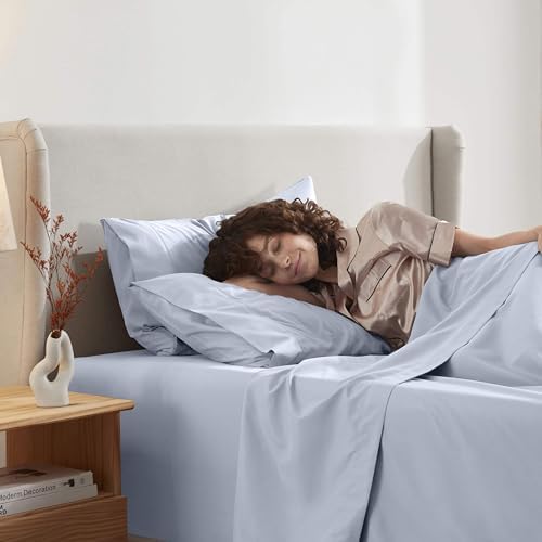 Nestl Twin Sheet Set - Bed Sheets - Ice Blue - 3-Piece Deep Pocket