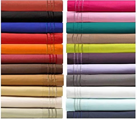 Elegant Comfort Luxury Ultra-Soft 2-Piece Pillowcase Set - 1500 Premium Hotel Quality Microfiber Double Brushed - Wrinkle Resistant, King Size, Red (Pack of 3)