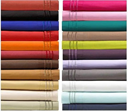 Elegant Comfort Luxury Ultra-Soft 2-Piece Pillowcase Set - 1500 Premium Hotel Quality Microfiber Double Brushed - Wrinkle Resistant, King Size, Red (Pack of 3)