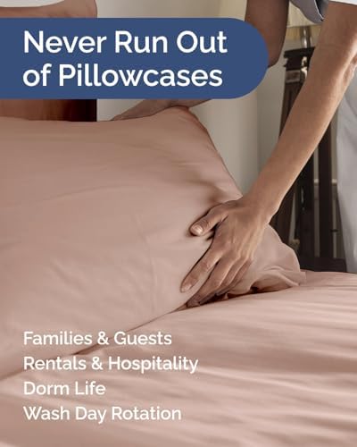 King Pillow Cases Set of 6 - Ultra Soft Cozy Pillowcase Covers - Mauve