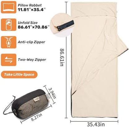Ultralight Sleeping Bag Liner, Travel Sheet Adult Sleep Sack