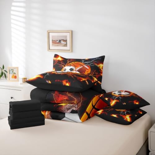 Erosebridal 3D Sports Print Comforter Sets with Sheets -