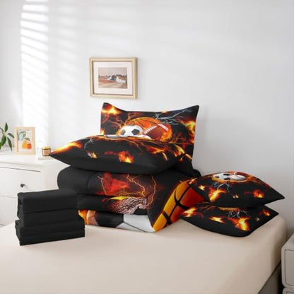 Erosebridal 3D Sports Print Comforter Sets with Sheets -