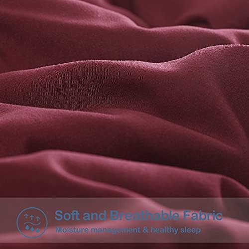 EASELAND King Size Down Alternative Comforter, Burgundy, 90x102 Inches