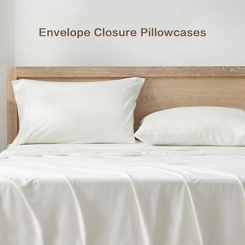 Andency Ivory Full Sheets Set 100% Viscose Derived from Bamboo