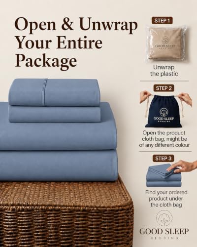 100% Egyptian Cotton Twin XL Sheets, 4 Piece, Slate Gray Sheets Twin XL