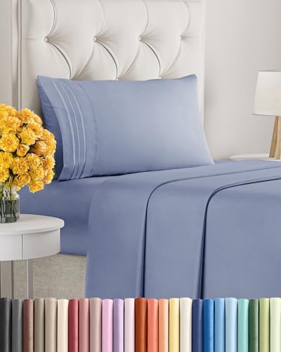 Twin Size 3 Piece Sheet Set - Ultra Soft & Cooling Sheets - Dusty Purple