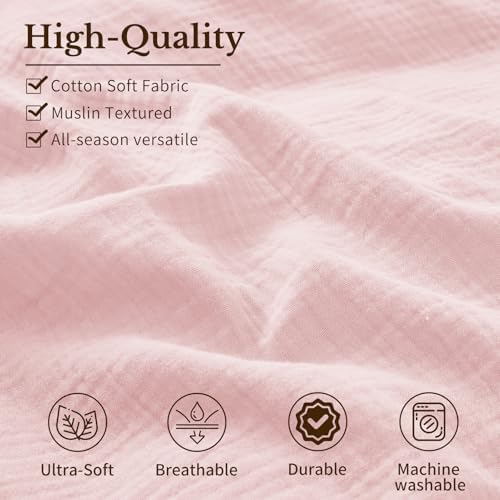MEISHANG Muslin Duvet Cover King Size - 100% Organic Cotton