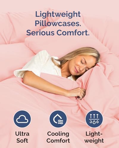 King Standard Pillow Cases Set of 10 - Soft Pillowcase Covers - Baby Pink