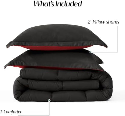 HIG 3pc Black Twin/Twin XL Bedding Comforter Set Duvet Insert Blanket