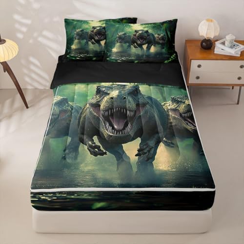 Feelyou Dino Dinosaur Comforter Set Full Size Kids Boys Girls Bedding