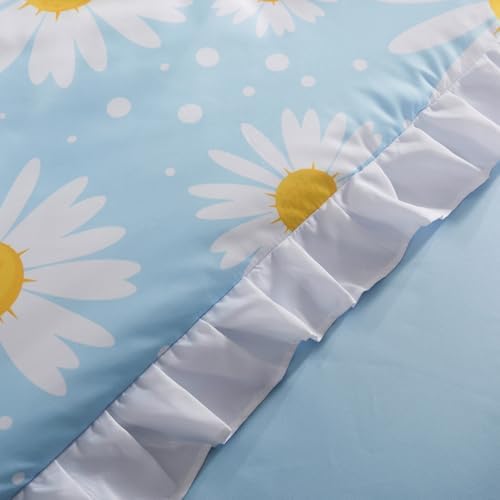 ADASMILE A & S Daisy Twin Comforter Set for Girls 6 Pieces Ruffle Bedding