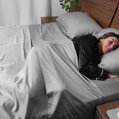 ACCURATEX Cooling Sheets for Hot Sleepers, Split King Size, Grey