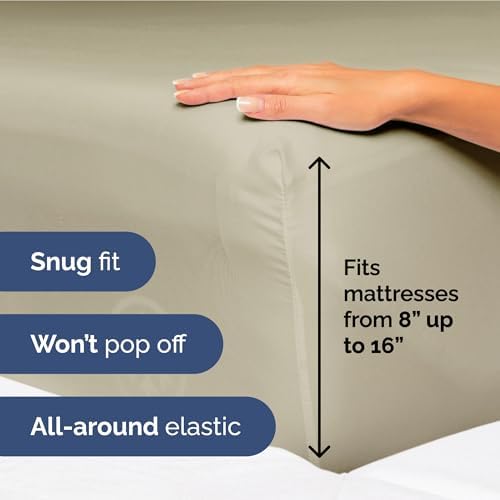 Full Size 4 Piece Sheet Set - Ultra Soft & Cooling Sheets - Taupe