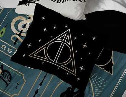 Harry Potter Twin Comforter Set 5 Piece Soft Fantasy Bedding, Blue