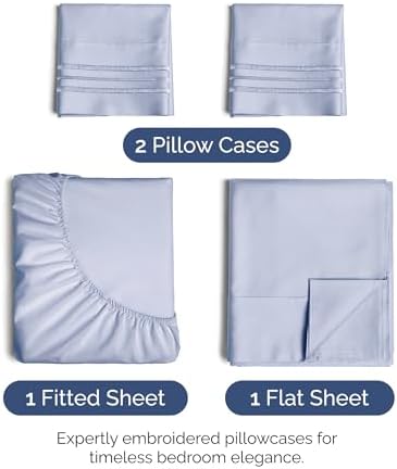 King Size 4 Piece Sheet Set - Soft & Cooling Sheets - Light Dusty Purple