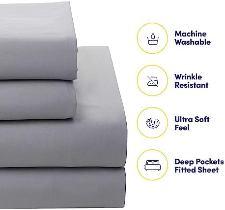 Sweet Home Collection 5 Piece Comforter Set Bag Solid Color All Season Soft Down Alternative Blanket & Luxurious Microfiber Bed Sheets, Tulsa, Twin