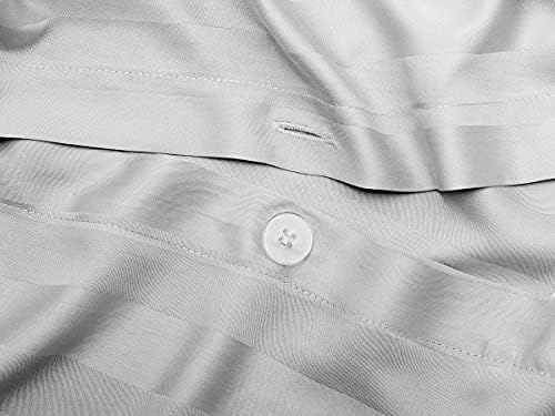 Pure Bamboo King Duvet Cover, 3 Piece Set, Genuine 100% Organic Viscose Derived from Bamboo, Luxuriously Soft and Cooling, 2 Pillowcases (King, Jacquard White)