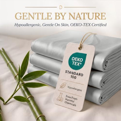 DECOLURE 100% Viscose Derived from Bamboo Sheets Full Size | 4 Pc Bed Set