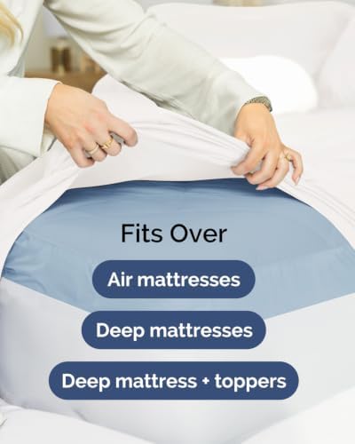 CGK Linens 2 Pack Extra Deep Cal King Fitted Sheets - Antique White