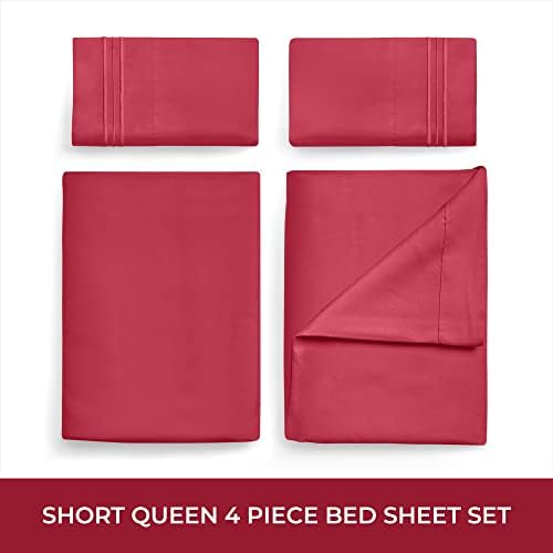 Mellanni Iconic 4-Piece, Ultra Soft Sheet Set (RV/Short Queen, Brick Red)