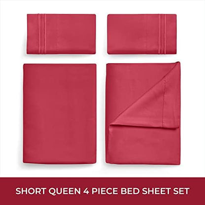 Mellanni Iconic 4-Piece, Ultra Soft Sheet Set (RV/Short Queen, Brick Red)