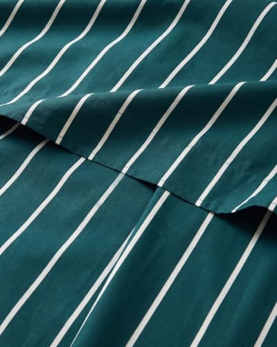 Christmas Sheet Set, Pine Stripe, Holiday Xmas Bedding Set - Twin Size