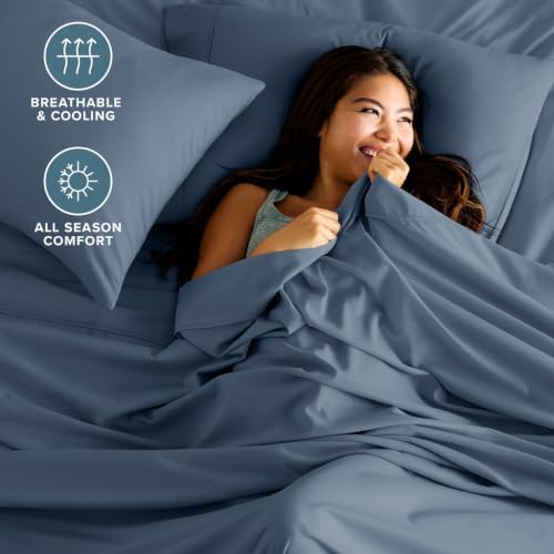 Bare Home Sheet Set - 1800 Ultra-Soft (Split Head Flex King, Bering Sea)