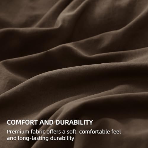 Prewashed Queen Size Comforter Set 7 Pieces, Brown Bed Set