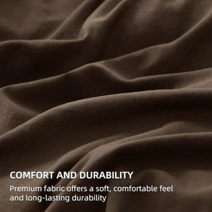 Prewashed Queen Size Comforter Set 7 Pieces, Brown Bed Set