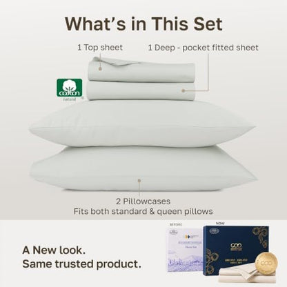 California Design Den 1000 Thread Count Cotton Queen Sheet Set 4pc, Silver