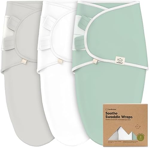KeaBabies 3-Pack Organic Baby Swaddles for Newborns, Infant, Sage, 3-6M