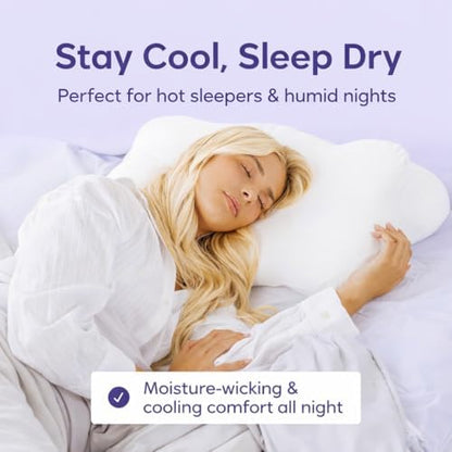 Mellow Cloud Cold Cooling Comforter for Hot Sleepers, Built-in Duvet, White