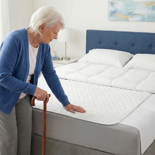 RMS Ultra Soft 4-Layer Washable Incontinence Bed Pad with 2 Flaps, 34"x36"