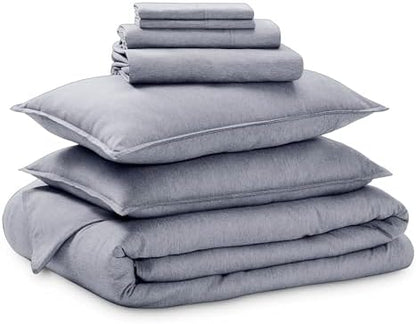 Bare Home Bed-in-A-Bag 7 Piece Set (Cal King, Heathered Midnight Blue)