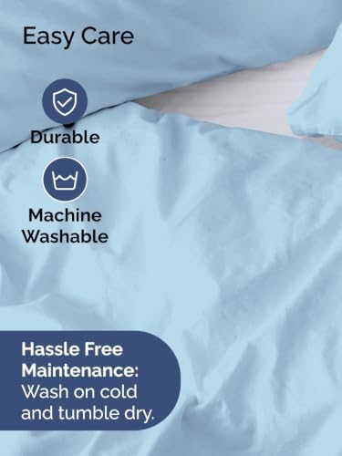 Duvet Cover King Size - Soft 3 Piece with Zipper Closure - Sky Blue