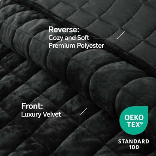 BEDELITE Velvet Quilt Set Queen Size, Luxury Velvet Comforter Bedding