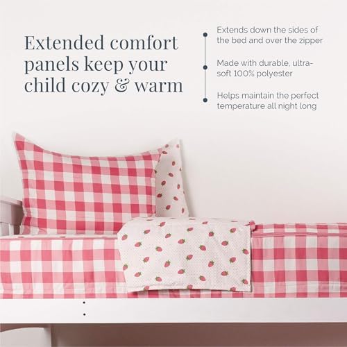 Beddy's Dark Pink Checkered All-in-One Zipper Bedding Set for Kids - Full
