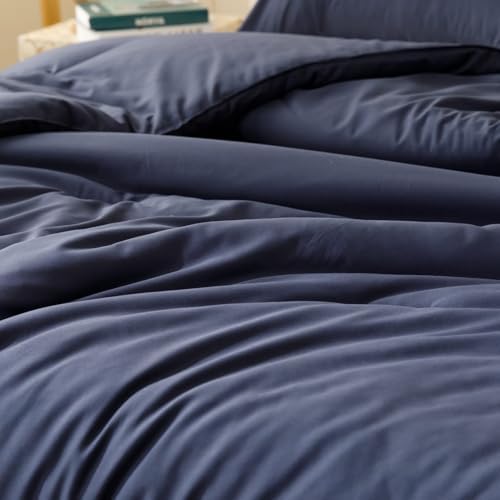 ROSGONIA Alaskan King Comforter, Navy Blue, 136x120 Soft Bedding Quilt