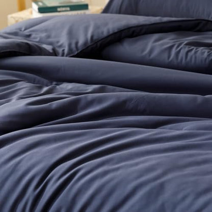 ROSGONIA Alaskan King Comforter, Navy Blue, 136x120 Soft Bedding Quilt